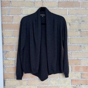 Repeat Dark Gray Wool Open Front Cardigan Sweater